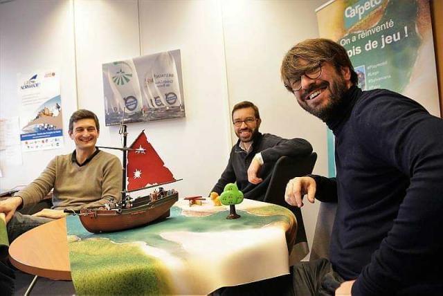 Pour Charles Van Gorkum, Hugues Segond et Vincent Subréchicot, ces tapis de jeu permettent également que les enfants déconnectent des écrans. | Glen Recourt Pour Charles Van Gorkum, Hugues Segond et Vincent Subréchicot, ces tapis de jeu permettent également que les enfants déconnectent des écrans. | Glen Recourt