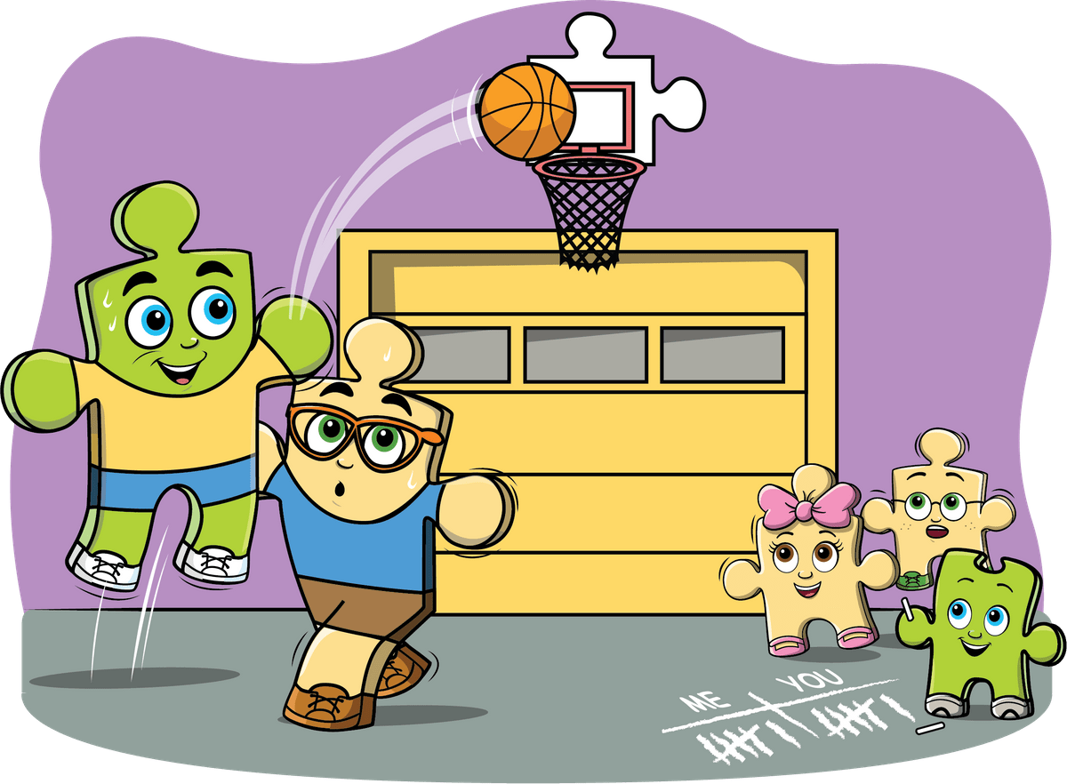 Parker keeps the score of the basketball game with his dad! From the Parker Finds His Perfect Fit intro to math storybook. Parker keeps the score of the basketball game with his dad! From the Parker Finds His Perfect Fit intro to math storybook.