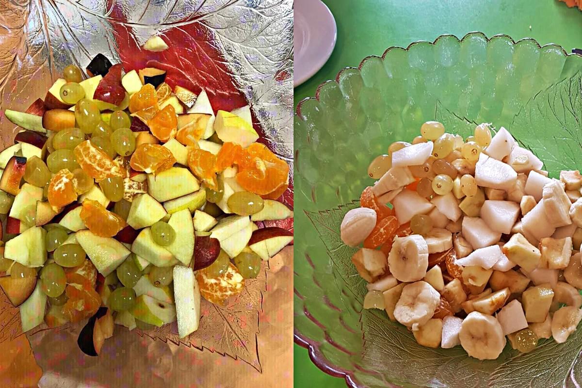 Les salades de fruits préparées par les élèves des classe PS et MS à l'issue de leur sortie pédagogique. Les salades de fruits préparées par les élèves des classe PS et MS à l'issue de leur sortie pédagogique.