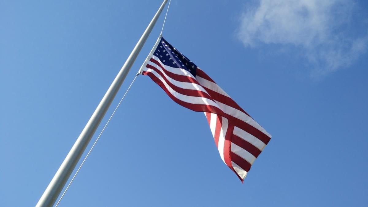 Half-Staff Flag at Tomlinson Field, Gulfport, Florida (C) Laura Peterson. Half-Staff Flag at Tomlinson Field, Gulfport, Florida (C) Laura Peterson.
