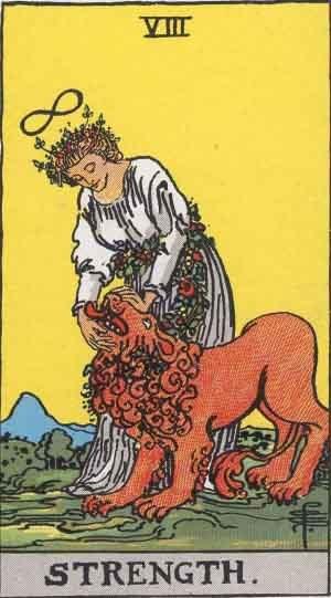 Traditional Rider-Waite-Smith Strength Tarot card Traditional Rider-Waite-Smith Strength Tarot card