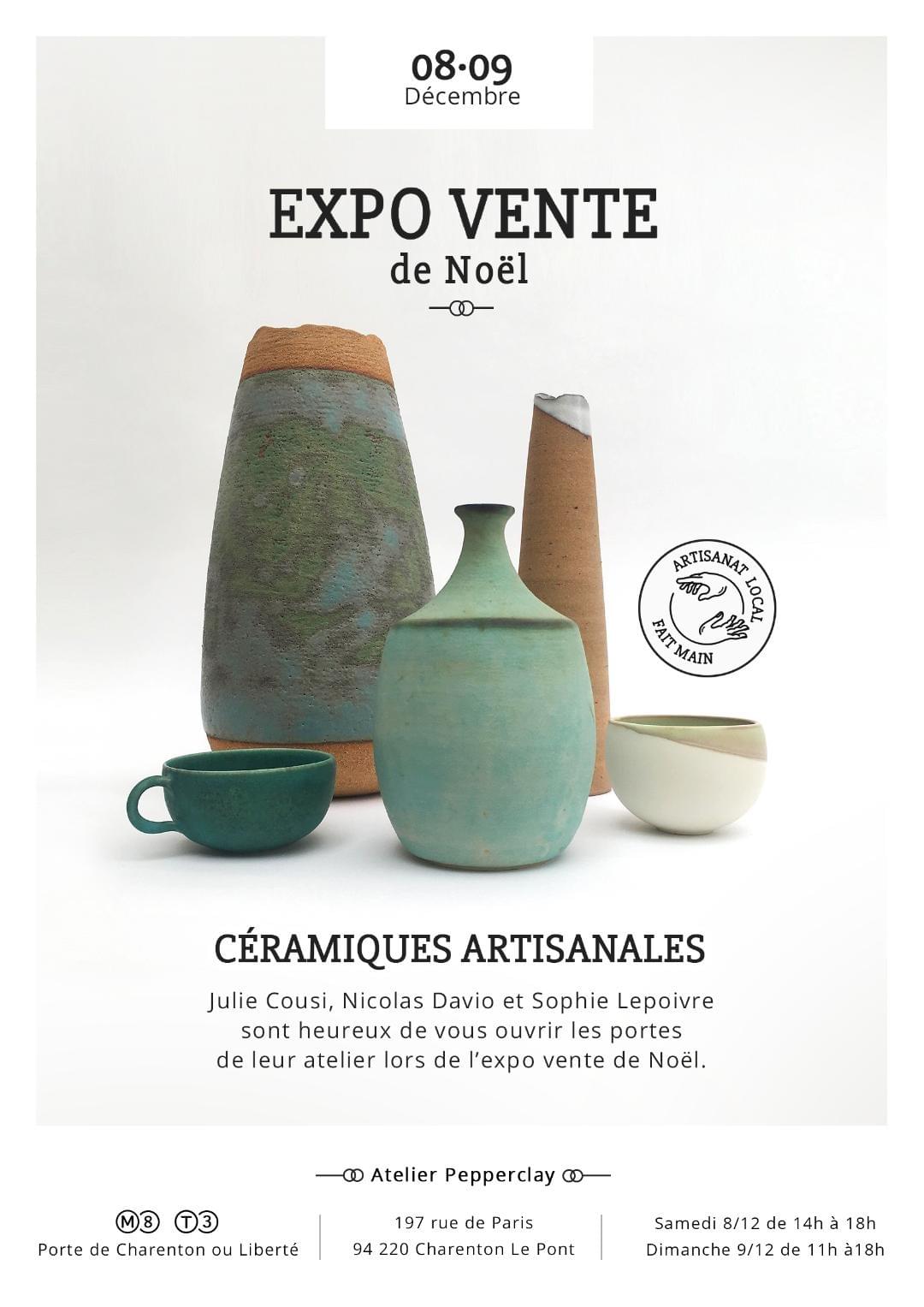 Expo vente céramique Paris fait main Noël Expo vente céramique Paris fait main Noël