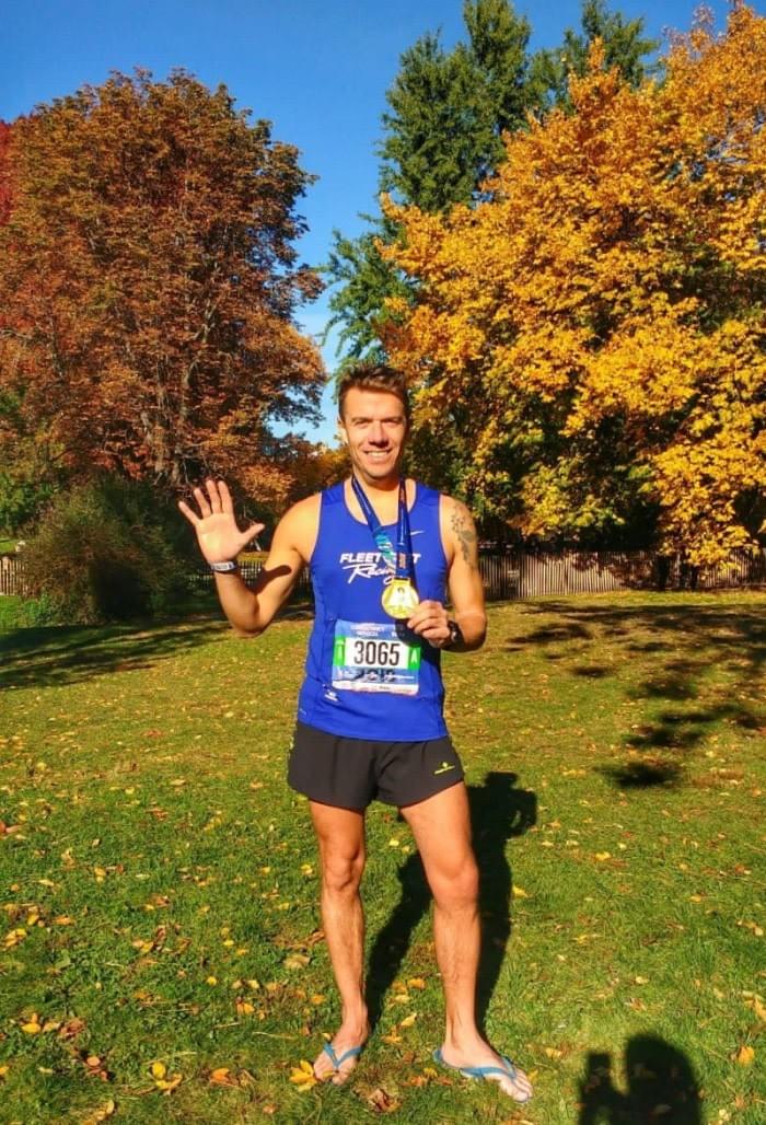 Post-race medal photo in Central Park after New York Marathon 2018 Post-race medal photo in Central Park after New York Marathon 2018