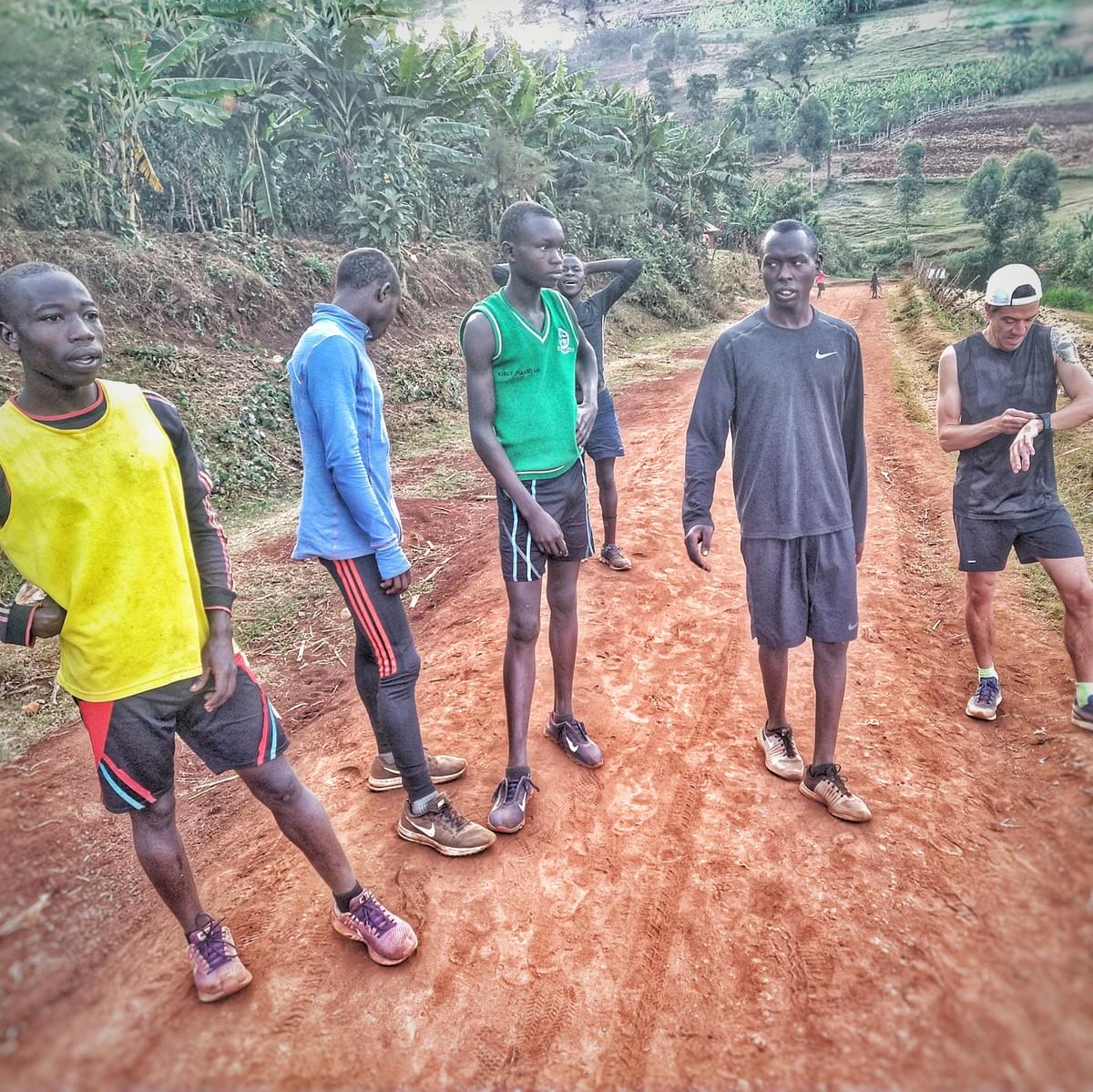Ugandan runners wait before the start of a fartlek session in Kapchorwa, Uganda Ugandan runners wait before the start of a fartlek session in Kapchorwa, Uganda