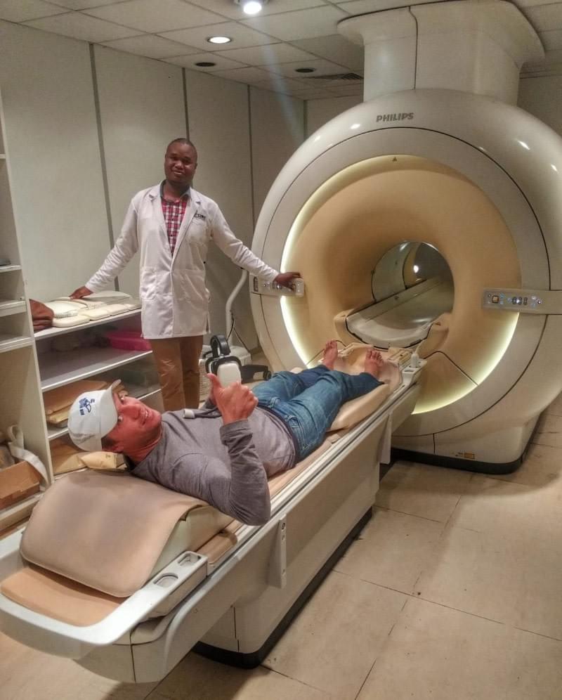 About to enter the machine for an MRI scan in Nairobi About to enter the machine for an MRI scan in Nairobi