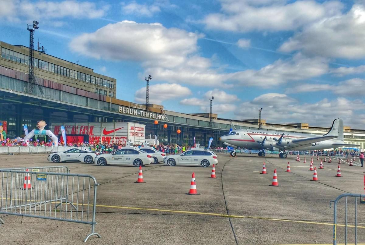 Exterior of Berlin Tempelholf airport - venue for 2018 Berlin Marathon expo Exterior of Berlin Tempelholf airport - venue for 2018 Berlin Marathon expo