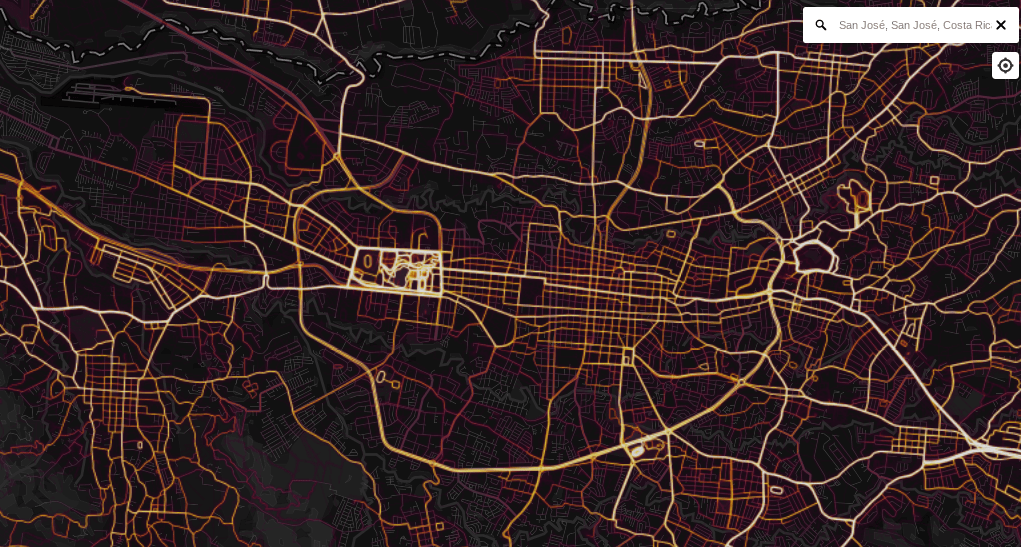 strava heatmap of San Jose, Costa Rica strava heatmap of San Jose, Costa Rica