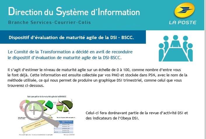 Communiqué de la DSI pour évaluer la maturité agile Communiqué de la DSI pour évaluer la maturité agile