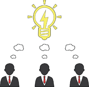 People are brainstorming People are brainstorming
