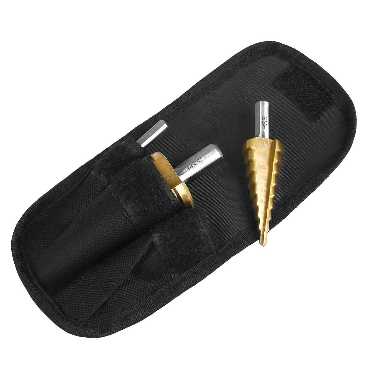 Soledi 3Pcs HSS Step Drill Bits Titanium Speed Steel Step Cone Drill Bit4-12//20//32mm Golden