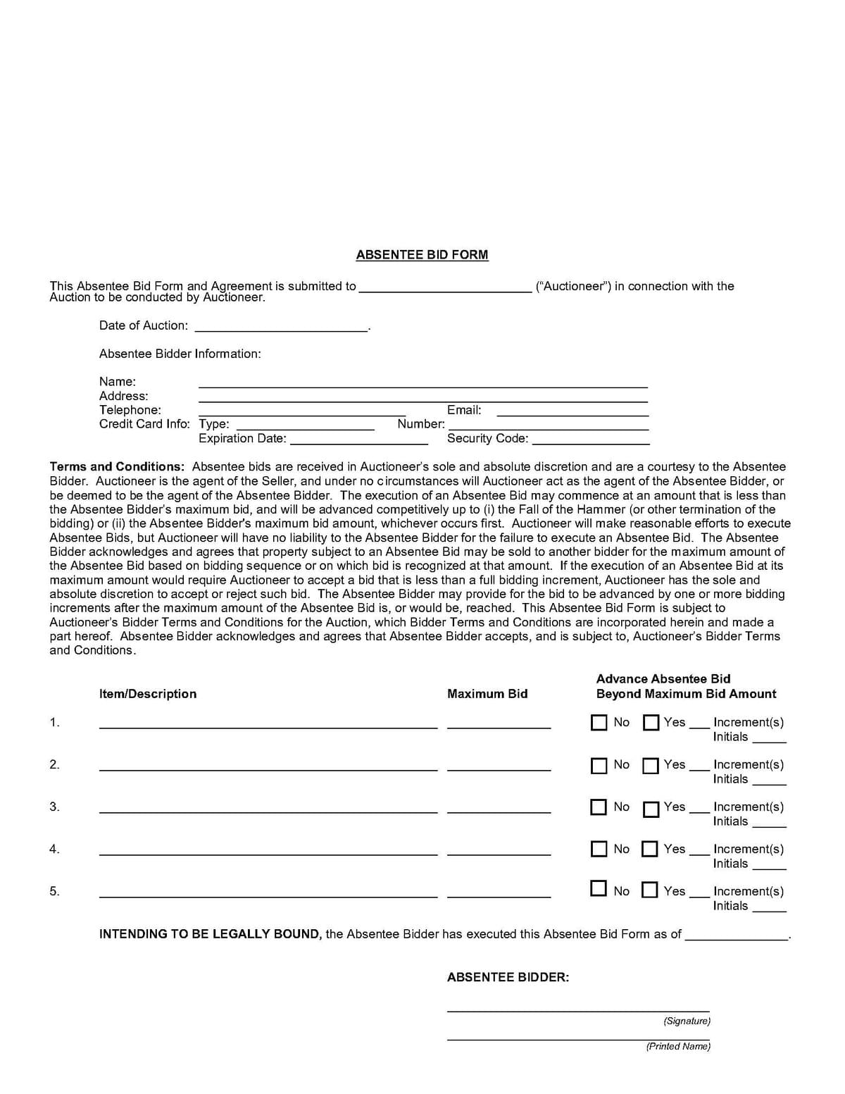 A Legal Perspective on Absentee Bids Auction Law Auction Contract Absentee Bid Conflict of