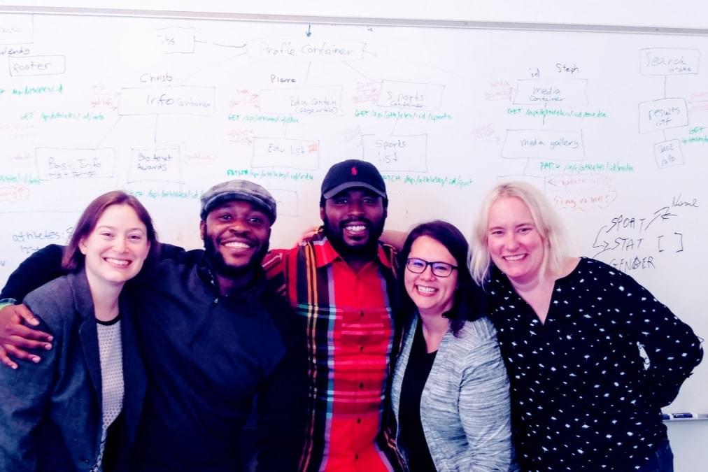 Stephanie Fitzgerald, Pierre Salumu, Justin Lott, Christy LaGuardia, and Wendy Beck collaborated to build Varcity Network Stephanie Fitzgerald, Pierre Salumu, Justin Lott, Christy LaGuardia, and Wendy Beck collaborated to build Varcity Network