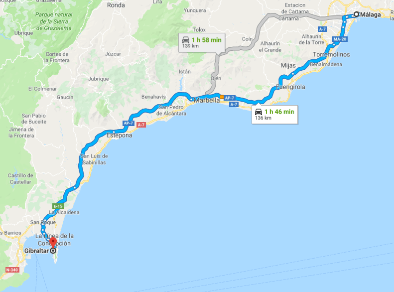 Trajet Malaga Gibraltar Trajet Malaga Gibraltar