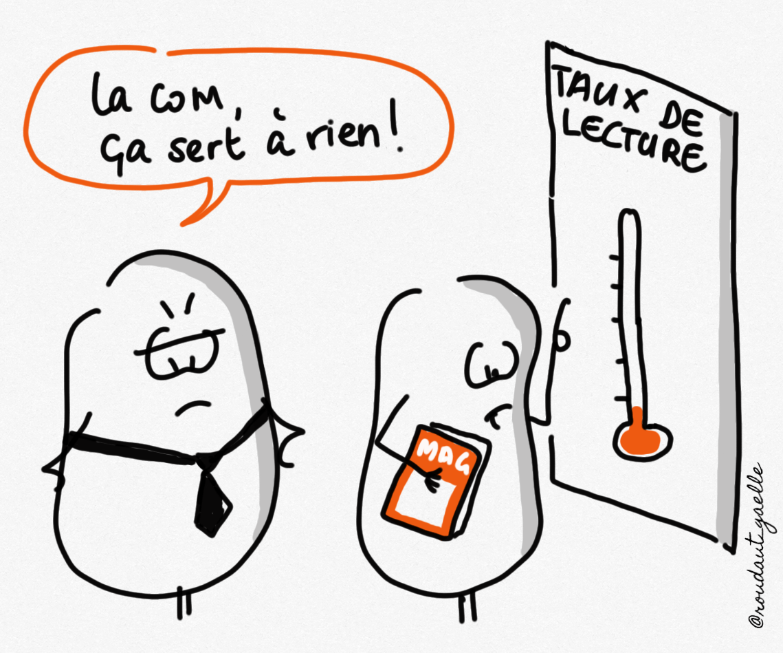 Les indicateurs de communication interne - illustration de Gaëlle Roudaut pour Baïrlaa - La Patate @Work (c) Les indicateurs de communication interne - illustration de Gaëlle Roudaut pour Baïrlaa - La Patate @Work (c)
