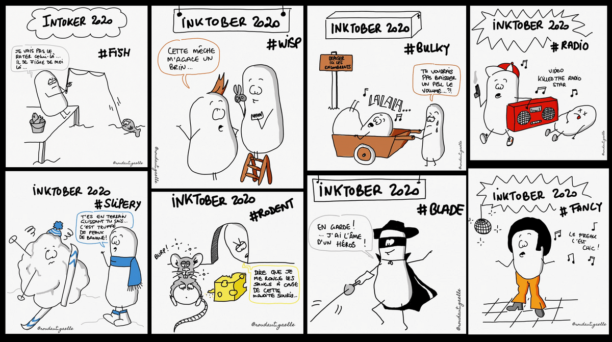 Inktober Challenge 2020 - sketchnote de Gaëlle Roudaut - Day 1 > 8 Inktober Challenge 2020 - sketchnote de Gaëlle Roudaut - Day 1 > 8