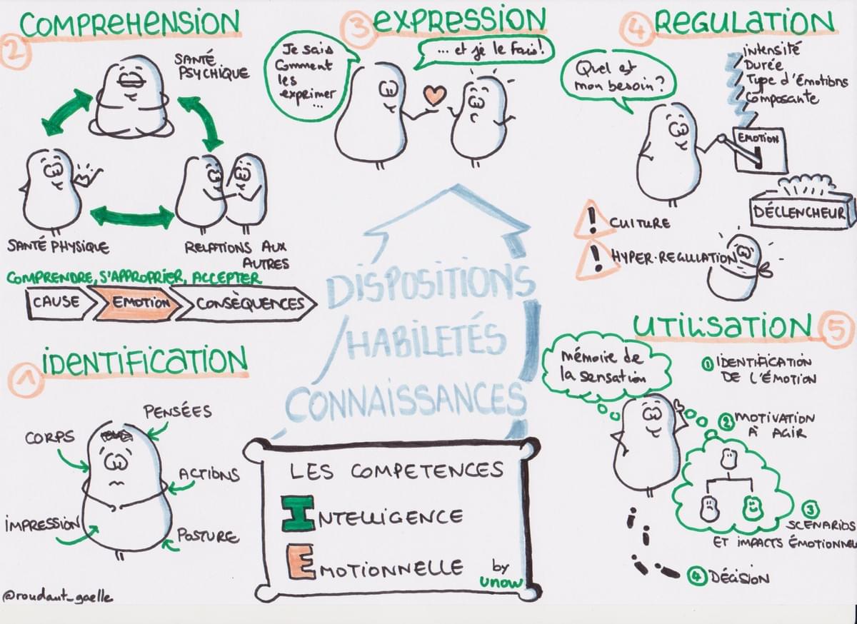 Les compétences en intelligence émotionnelle - Sketchnote by Gaëlle Roudaut Les compétences en intelligence émotionnelle - Sketchnote by Gaëlle Roudaut