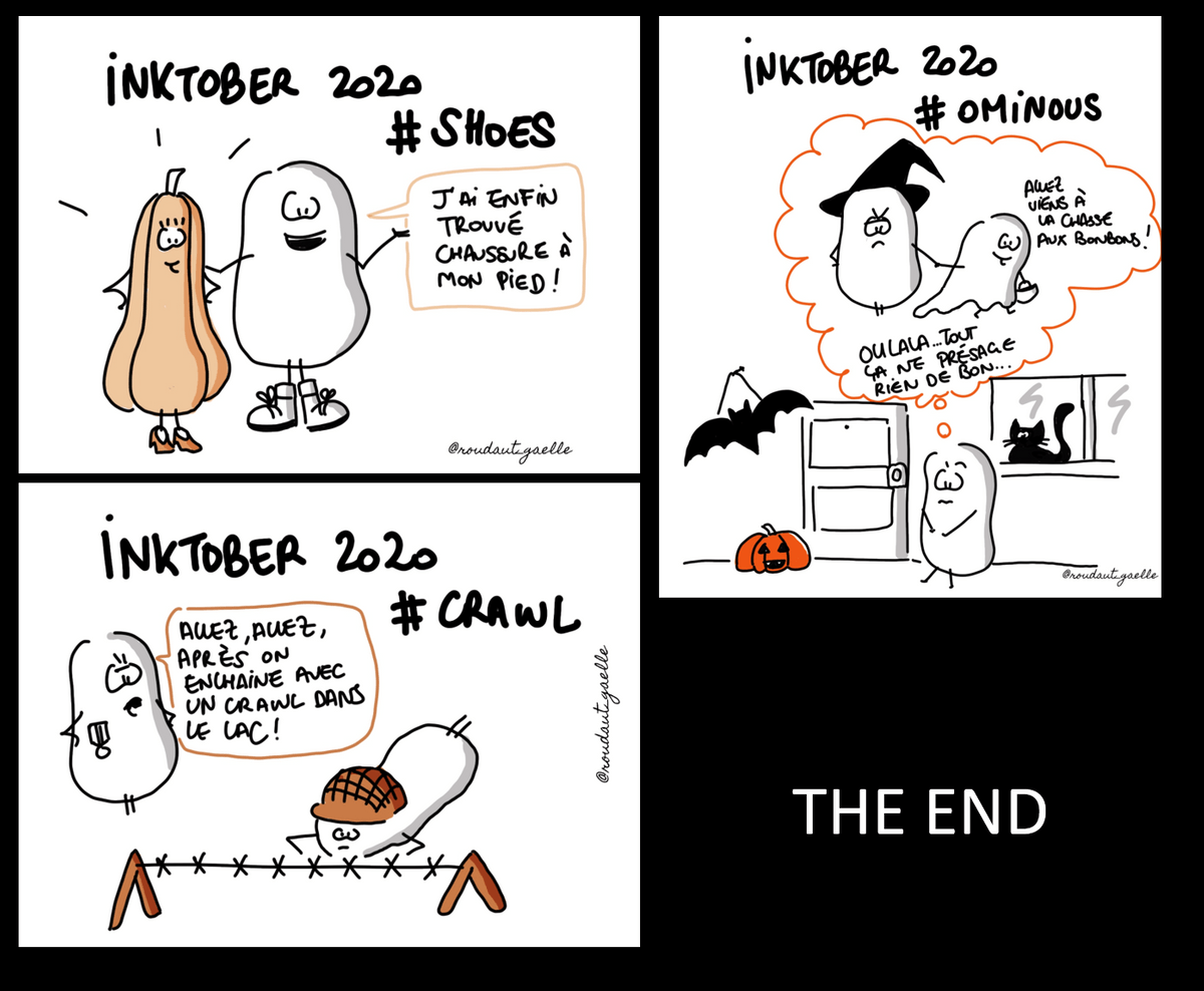 Inktober Challenge 2020 : illustration de Gaëlle Roudaut - La Patate @Work (c) Inktober Challenge 2020 : illustration de Gaëlle Roudaut - La Patate @Work (c)
