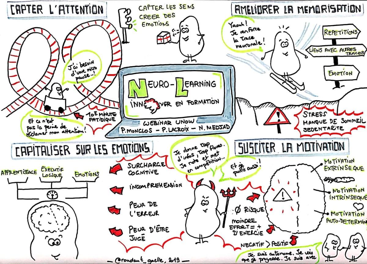 Sketchnote Neuro-learning by Unow et Dr Nadia Medjad - Gaelle Roudaut Sketchnote Neuro-learning by Unow et Dr Nadia Medjad - Gaelle Roudaut