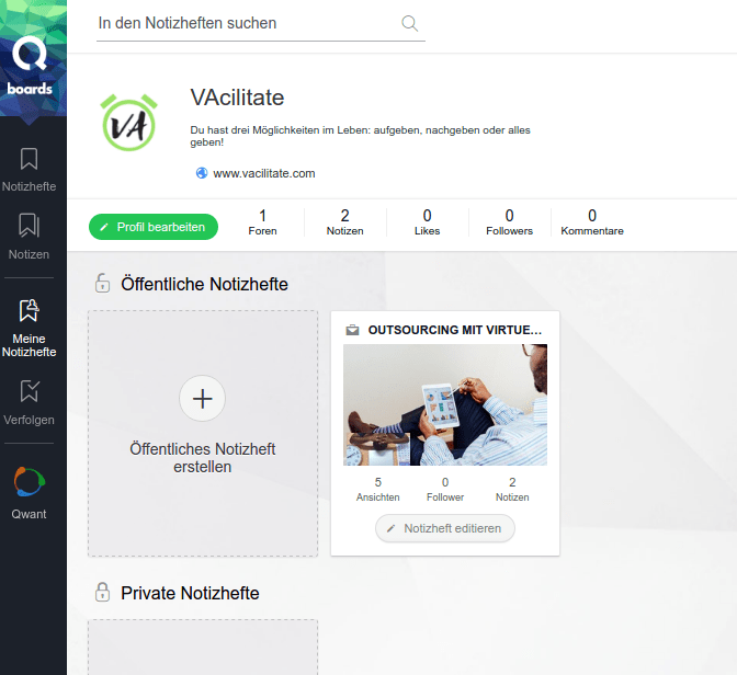 Eigene Notizhefte / Boards anlegen und veröffentlichen Eigene Notizhefte / Boards anlegen und veröffentlichen