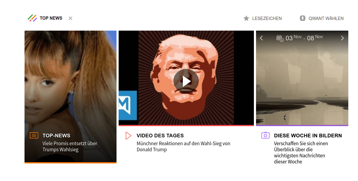Qwants Trends auf der Startseite Qwants Trends auf der Startseite