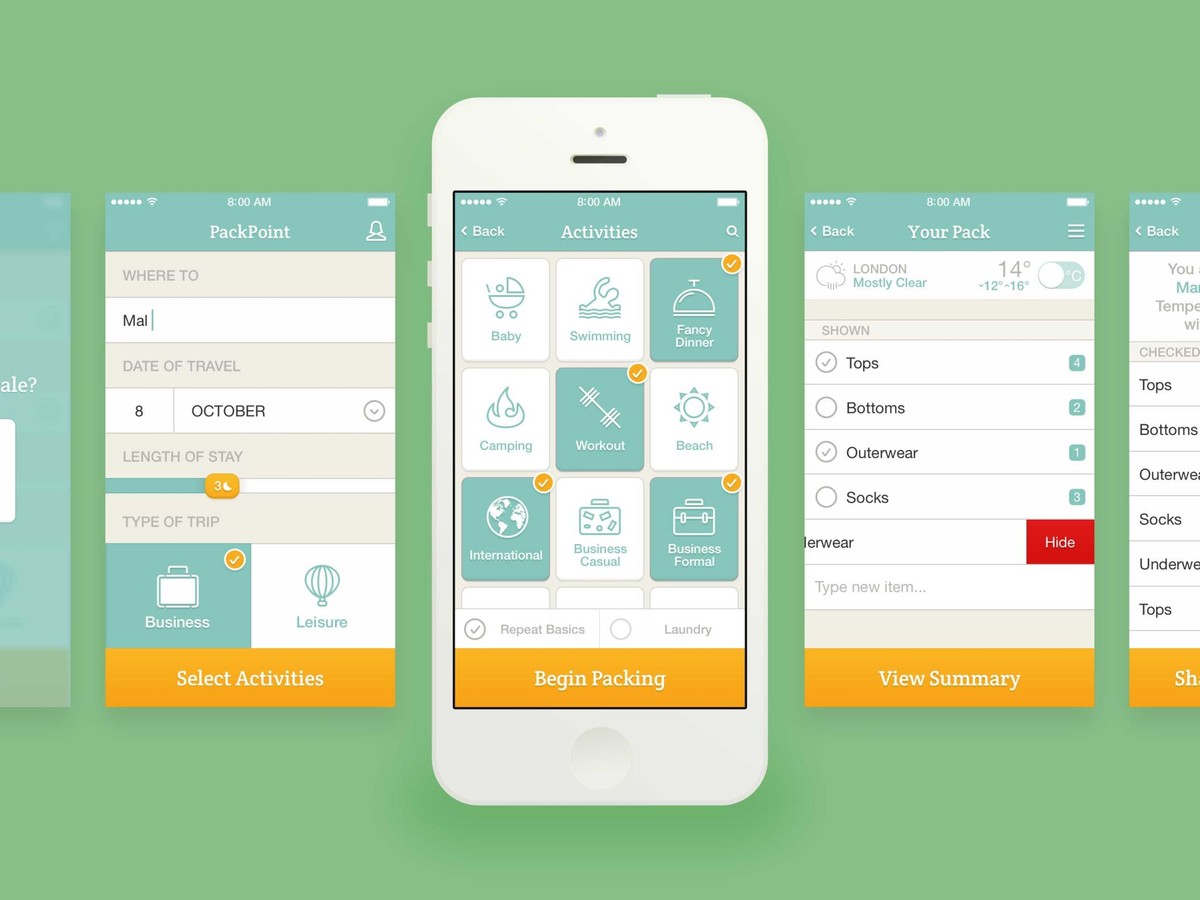 PackPoint Travel Packing List App