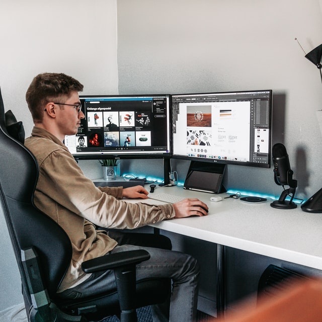 Digital designer working