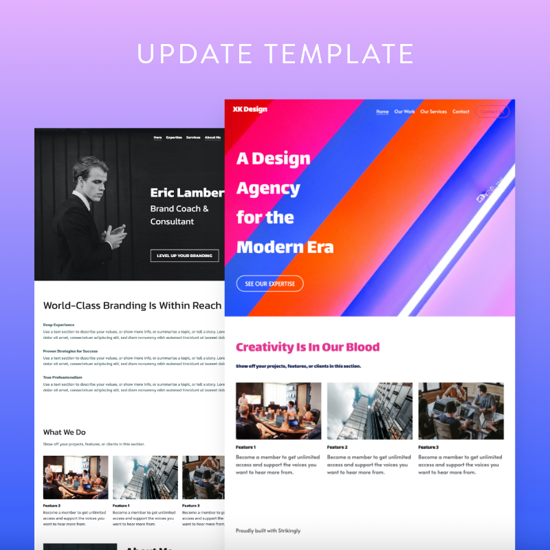 Update Layout Template Update Template - Pembaruan - Strikingly