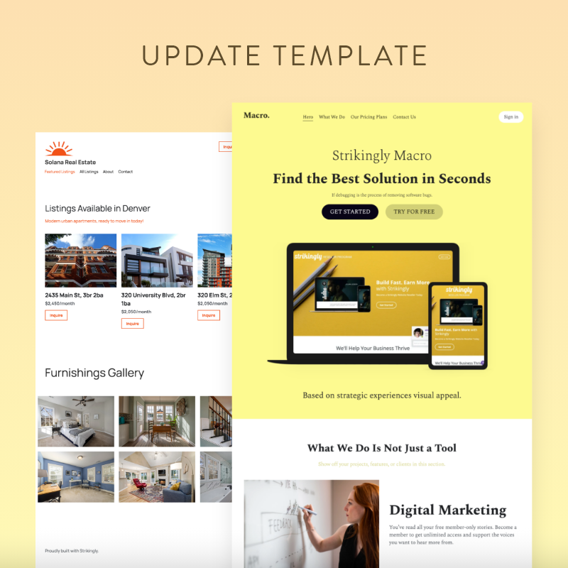 Update Template - Pembaruan - Strikingly