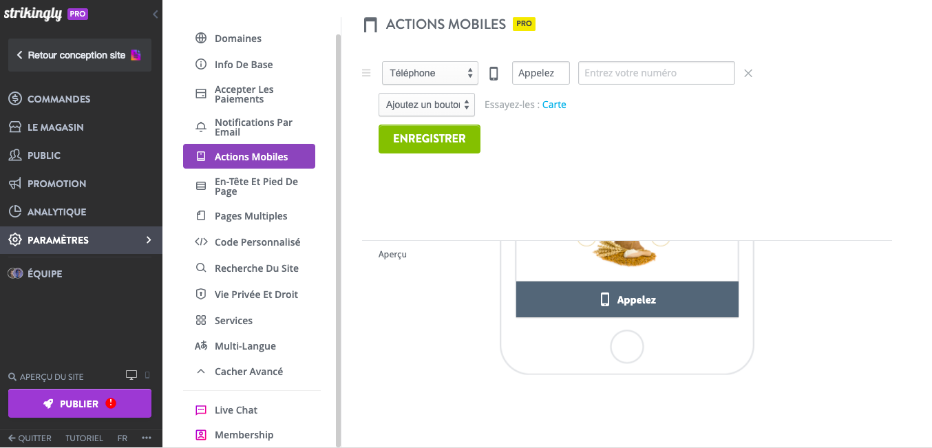 Site web mobile
