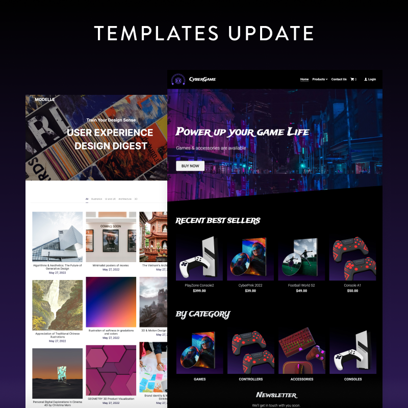 Templates Update - Updates - Strikingly