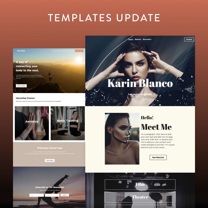 Templates Update - Updates - Strikingly