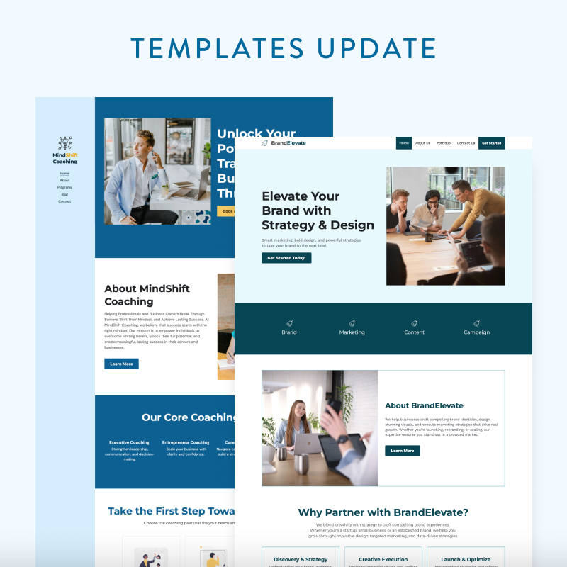 Templates Update - Updates - Strikingly