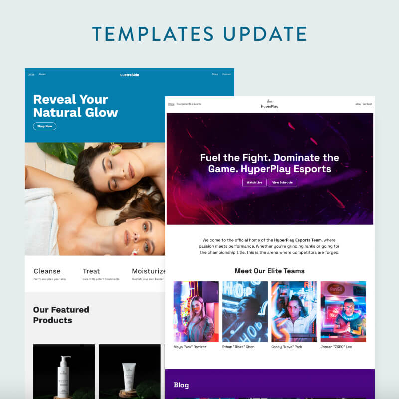Templates Update - Updates - Strikingly