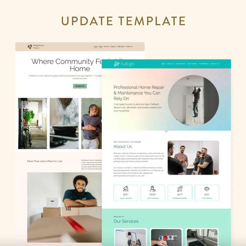 Update Layout Template Update Template - Pembaruan - Strikingly