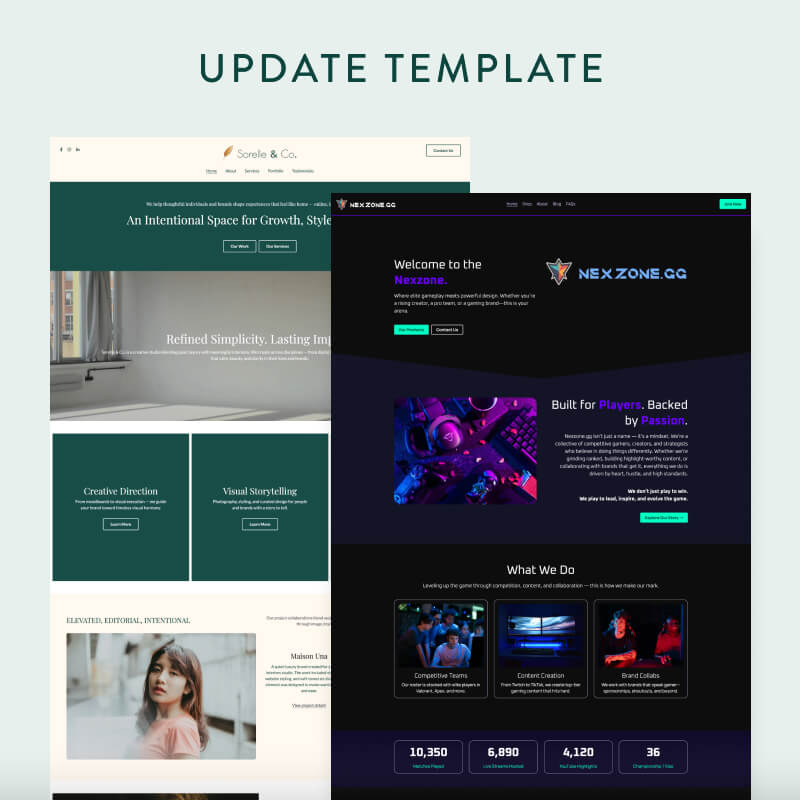 Update Layout Template Update Template - Pembaruan - Strikingly