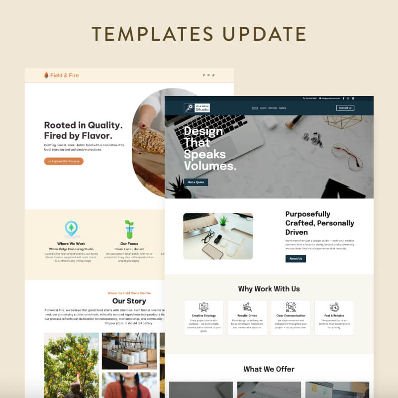 Templates Update - Updates - Strikingly