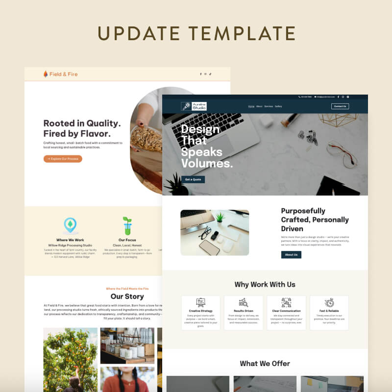 Update Layout Template Update Template - Pembaruan - Strikingly
