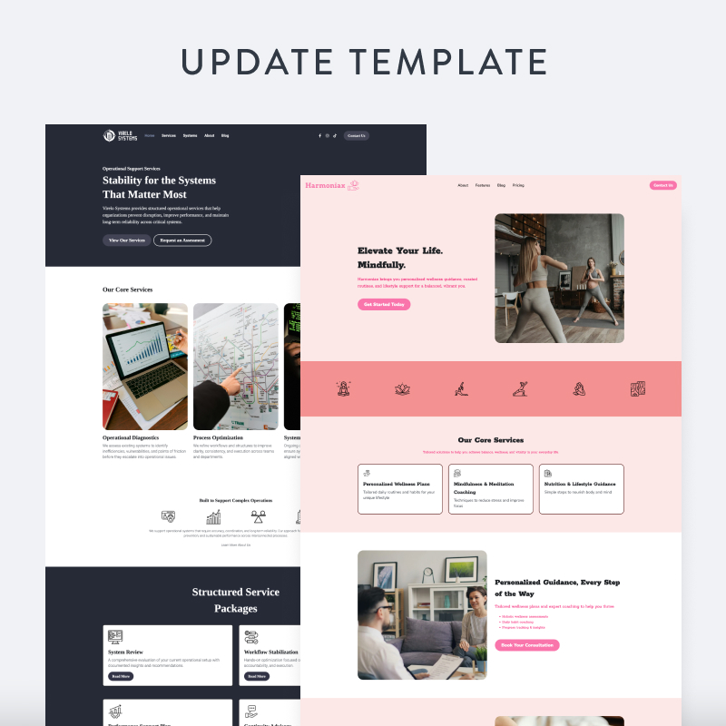 Update Template - Pembaruan - Strikingly