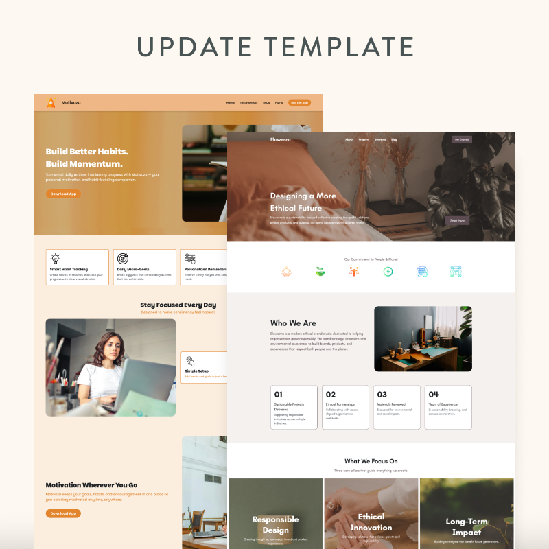 Update Layout Template Update Template - Pembaruan - Strikingly