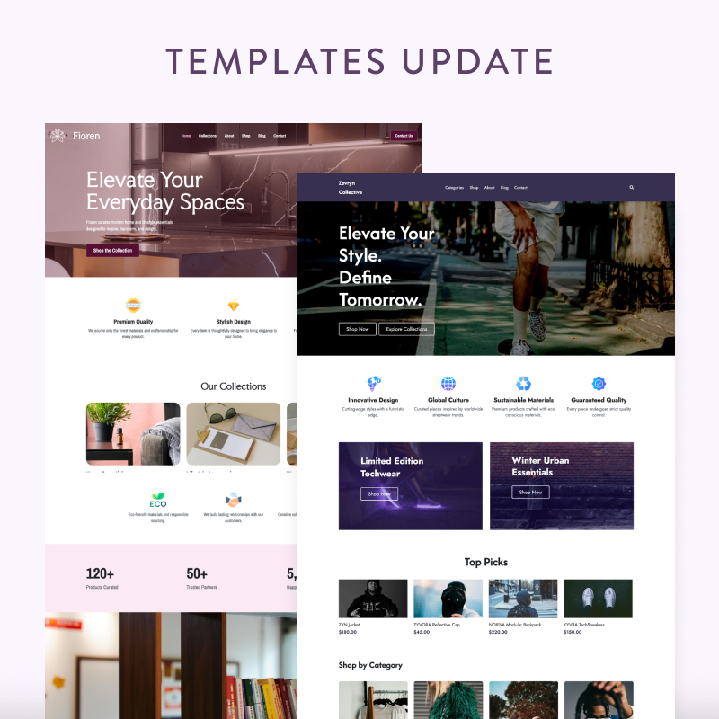 Templates Update - Updates - Strikingly