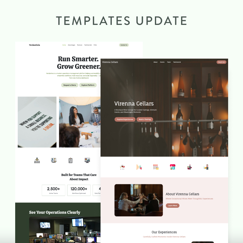 Templates Update - Updates - Strikingly