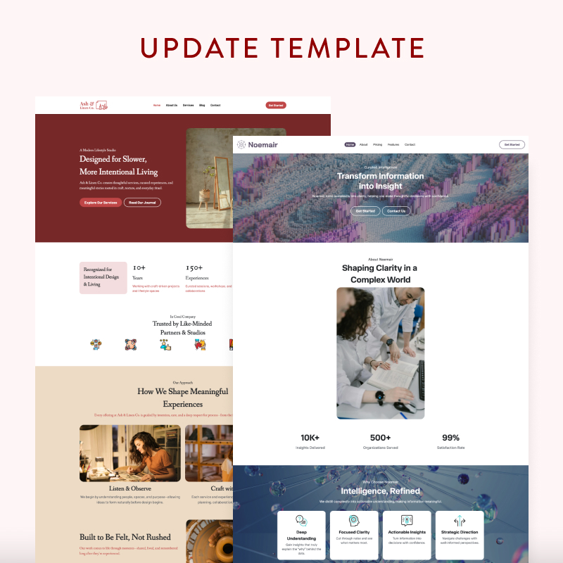 Update Layout Template Update Template - Pembaruan - Strikingly