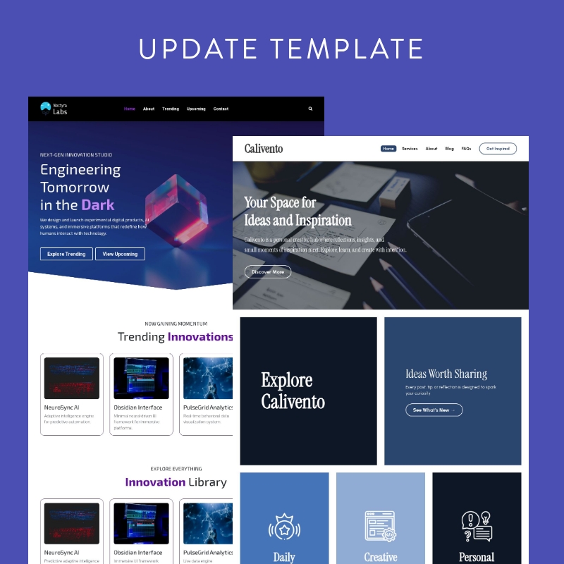 Update Template - Pembaruan - Strikingly