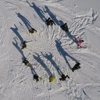 Luftaufnahme Skifahren