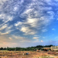 Our orphanage under construction at sunset