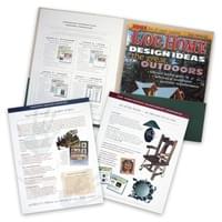 Log Home Design Ideas magazine media kit: folder with pocket, gusseted pocket, saddle stitched pages and slits for business card and rate card; tiered info. sheets and sample issue