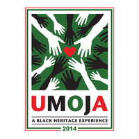 T-shirt design for Umoja — a conference for transracial families raising African American children — incorporating existing logo and Pan-African colors