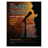 Poster to advertise the Wisconsin Fellowship of Poets Fox Valley Region poetry reading series