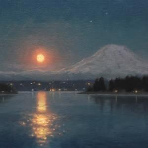 "The Moon & the Mountain" 10x15, Oil