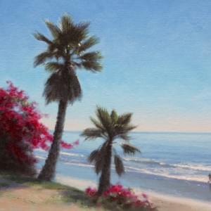 "Bougainvilleas & Blue Skies" 8x10, Oil, $950